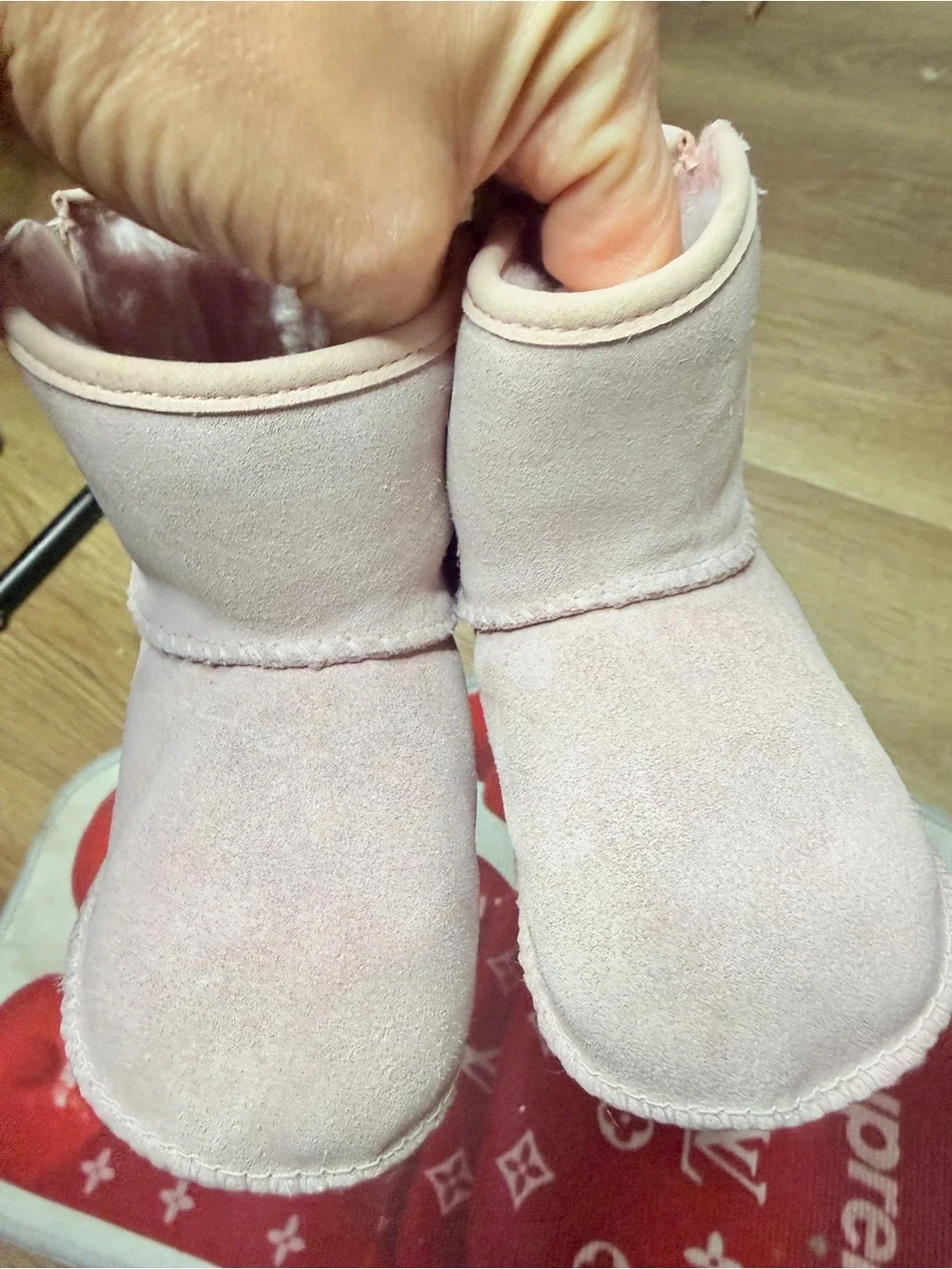 UGG Light Pink Suede Infant Booties